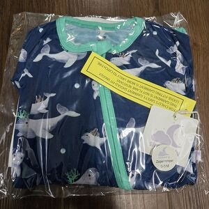 🐋 Slumberly Beluga Whale Zippy Bamboo Pajamas – 0-3 – NEW in Bag